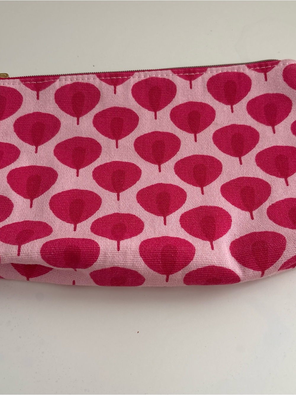Estée Lauder Pink Patterned Canvas Makeup Bag